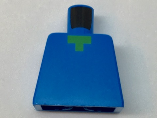 Lego Torso Pixelated Green Neck Pattern (Minecraft Zombie) / Dark Azure
