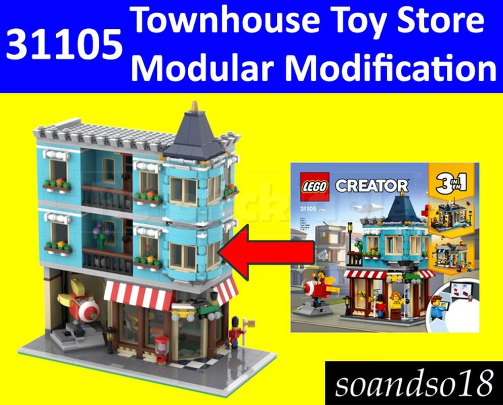 Lego Townhouse Toy Store Modular Modification (31105)