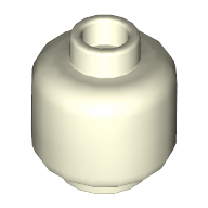 Lego Minifig Head [Plain] [Hollow Stud] / Glow in Dark White
