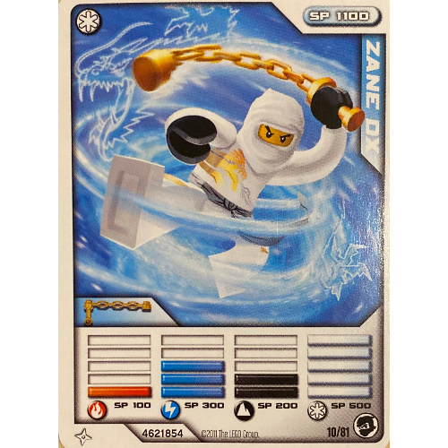 Lego Trading Card, Ninjago Deck #1: 10 - Zane DX - North American Version