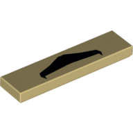Lego Tile 1 x 4 with Moustache Print