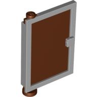Lego Door 1 x 4 x 5 Left with Reddish Brown Glass