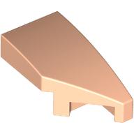 Lego Brick Wedged, Curved 2 x 1 with Stud Notch Right / Light Nougat