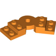 Lego Plate Angled 2 x 2 with Step and Hole in Center / Orange