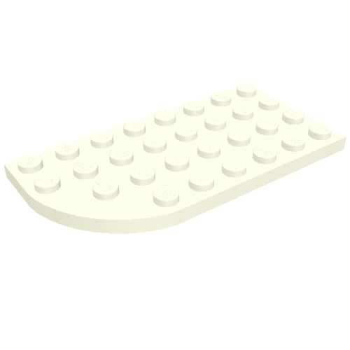 Lego Plate Round Corner Right 4 x 8 with Waffle Bottom / White