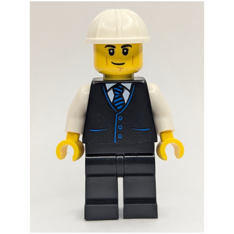 Lego Construction Foreman, Black Suit, White Hard Hat