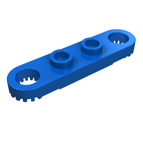 Lego Technic Plate 1 x 4 with Toothed Ends / Blue