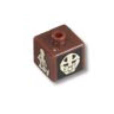 Lego Pen Bead, Square with Turaga Onewa, Komau Print