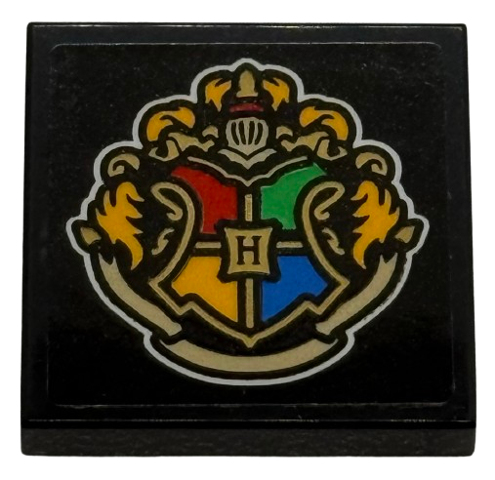 Lego Tile 2 x 2 with Hogwarts Crest Pattern (Sticker) - Set 76450
