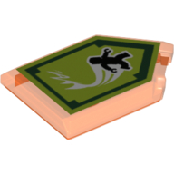 Lego Tile Special 2 x 3 Pentagonal with Nexo Power Shield Print - Super Human Speed / Trans-Neon Orange