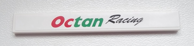 Lego Tile 1 x 8 with 'Octan Racing' Pattern (Sticker) - Set 60025