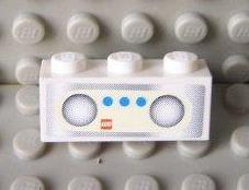 Lego Brick 1 x 3 with Radio Pattern (Sticker) - Set 7586