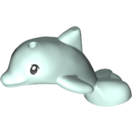Lego Animal, Dolphin, Baby with Black Eyes / Light Aqua
