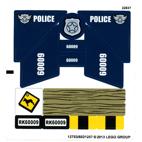 Lego Sticker Sheet for Set 60009-1 / [No Color/Any Color]