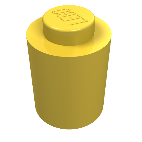 Lego Brick Round 1 x 1 Solid Stud, No Bottom Groove / Yellow