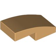 Lego Brick Curved 2 x 1 No Studs [1/2 Bow] / Warm Tan