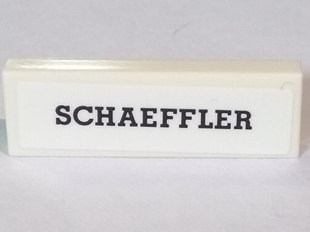 Lego Tile 1 x 3 with 'SCHAEFFLER' Logo Pattern (Sticker) - Set 75887 / White