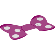 Lego Bow, Dark Pink with White Spots Print / Trans-Clear