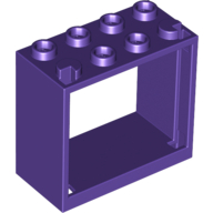 Lego Window 2 x 4 x 3 Frame with Hollow Studs / Dark Purple