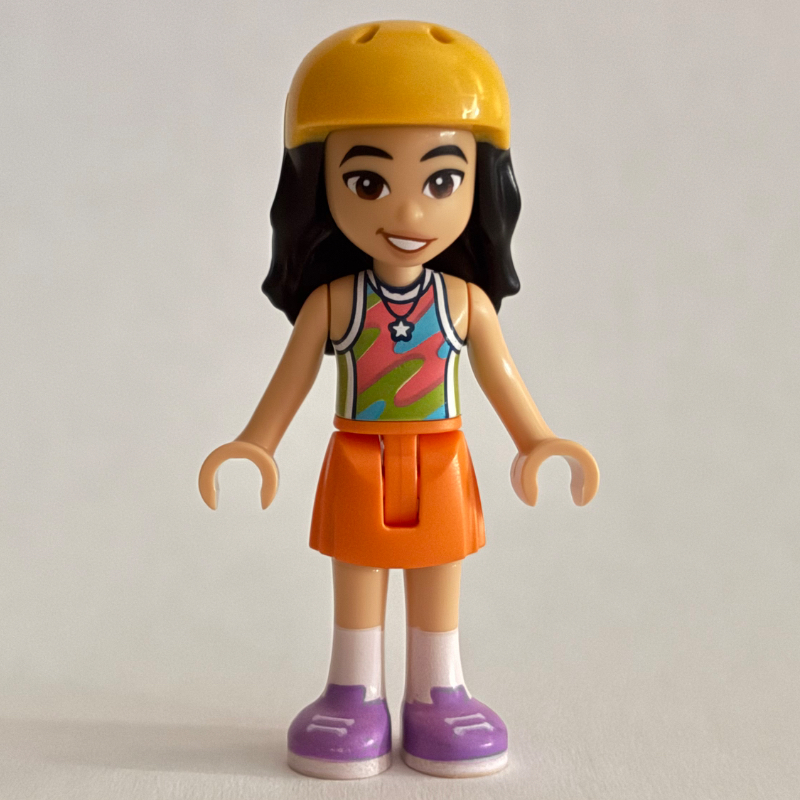 Lego Liann, Colored Top, Orange Skirt, Helmet
