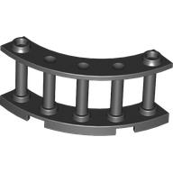 Lego Fence Spindled 4 x 4 x 2 Quarter Round with 2 Studs / Black