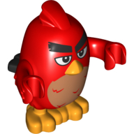 Lego Animal, Bird, Red, One Eyebrow Raised Print / Red