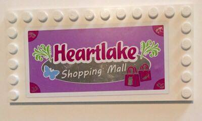 Lego Tile, Modified 6 x 12 with Studs on Edges with 'Heartlake Shopping Mall' Pattern (Sticker) - Set 41058