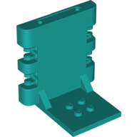 Lego Hinge Bracket 4 x 5 x 5 Locking with 2 Fingers, Two on Each Side, 7 Teeth / Dark Turquoise