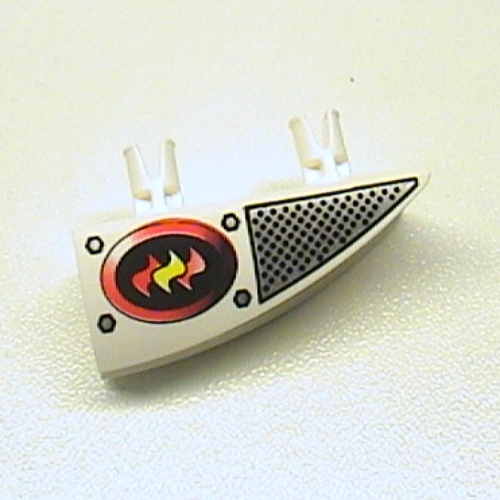 Lego Fairing 1 x 4 Side Flaring Intake with Two Pins and Firefighter Print Right