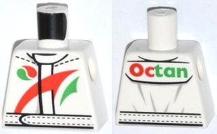 Lego Torso Octan Logo Jacket with Red and Green Stripe Pattern / White