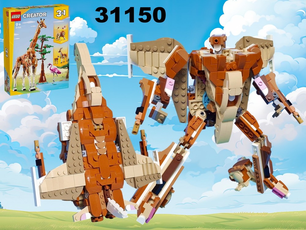 Lego Transformer F-16 Fighting Falcon / Dreadwind using set 31150