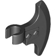 Lego Weapon Axe Head, Clip-on (Viking) [Thick Clip] / Black