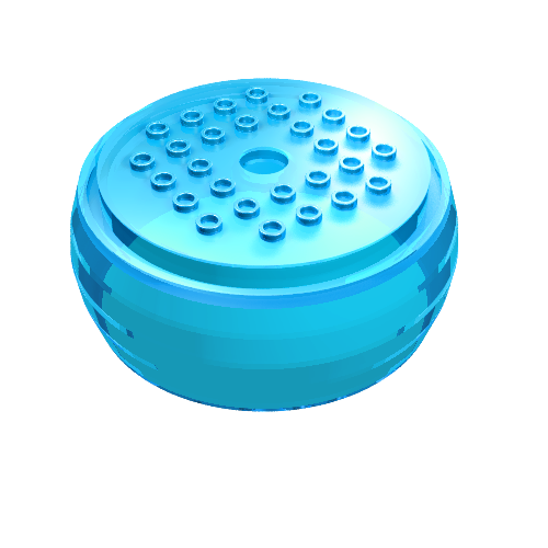 Lego Pod, Center Barrel Section 10 x 10 x 3 1/3 X-Pod / Trans-Light Blue