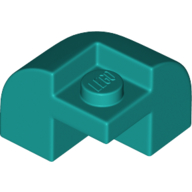 Lego Brick Round, Curved 2 x 2 x 1 1/3, Corner / Dark Turquoise