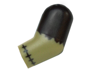 Lego Arm, Left with Black Short Sleeve and Stitches Pattern