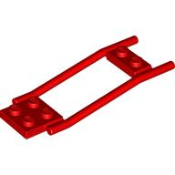 Lego Animal / Creature Accessory, Horse Hitching, 1 x 2 Plate and 2 x 2 Plate [Studded] / Red