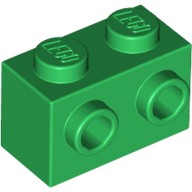 Lego Brick Special 1 x 2 with 2 Studs on 1 Side / Green
