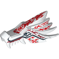 Lego Creature Body Part, Dragon Head Upper Jaw with Red and Dark Red Fire Spirit Print