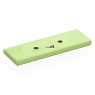 Lego Tile 2 x 6 with Smiling Face Print / Yellowish Green
