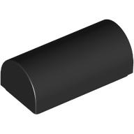 Lego Brick Curved 1 x 2 x 2/3 Double Curved Top, No Studs / Black