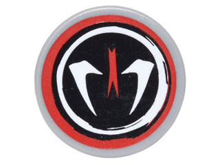 Lego Tile, Round 2 x 2 with Ninjago Fangpyre Pattern (Sticker) - Set 9443