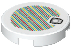 Lego Tile, Round 2 x 2 with Bottom Stud Holder with Super Mario Scanner Code 1-Up Mushroom Pattern (Sticker) - Set 71394