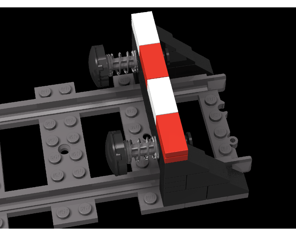 Lego Rail buffer with shock absorber
