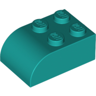 Lego Brick Curved 2 x 3 / Dark Turquoise