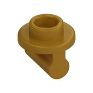 Lego Plate Round 1 x 1 with Hollow Stud and Bar on Underside - Long Space / Pearl Gold