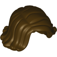Lego Hair Mid-Length Swept Sideways / Dark Brown