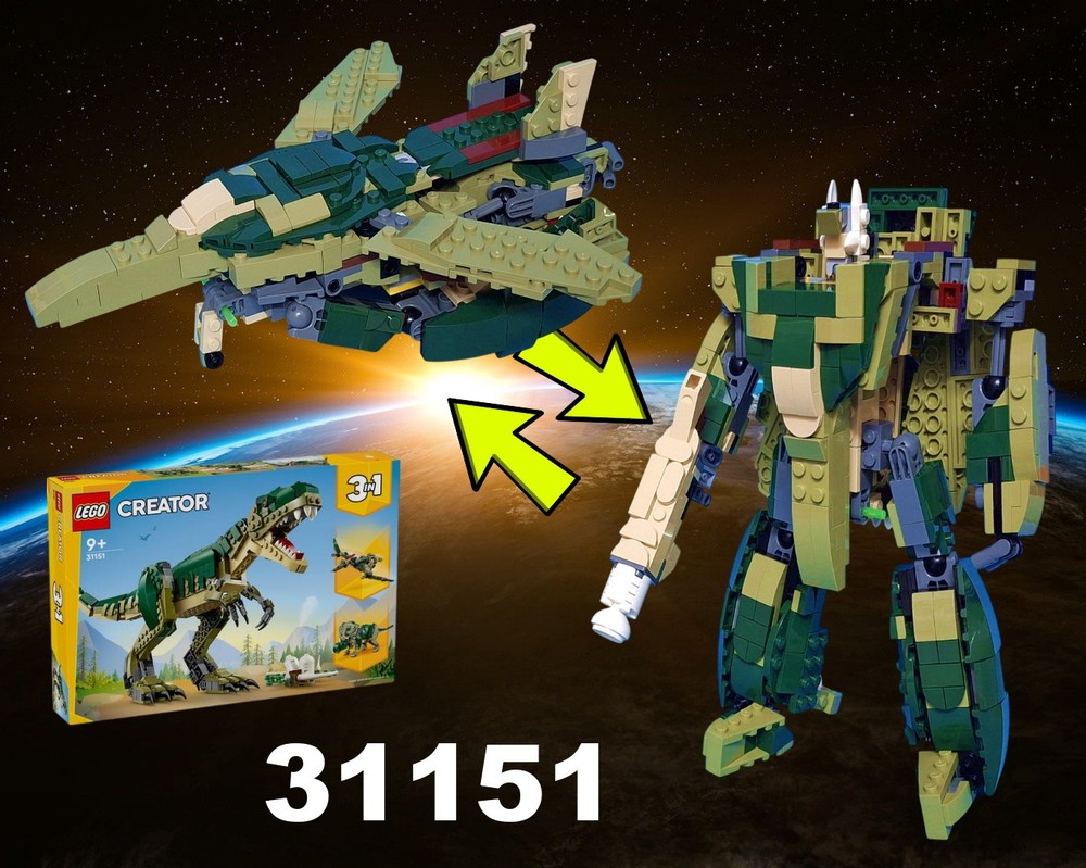 Lego VF-1 Valkyrie (Macross) / Jetfire (g1 Transformers) using set 31151