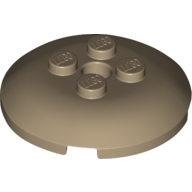Lego Dish 4 x 4 with 4 Studs / Dark Tan