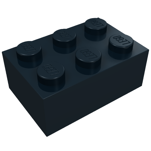 Lego Brick 2 x 3 without Cross Supports / Black