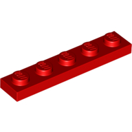 Lego Plate 1 x 5 / Red